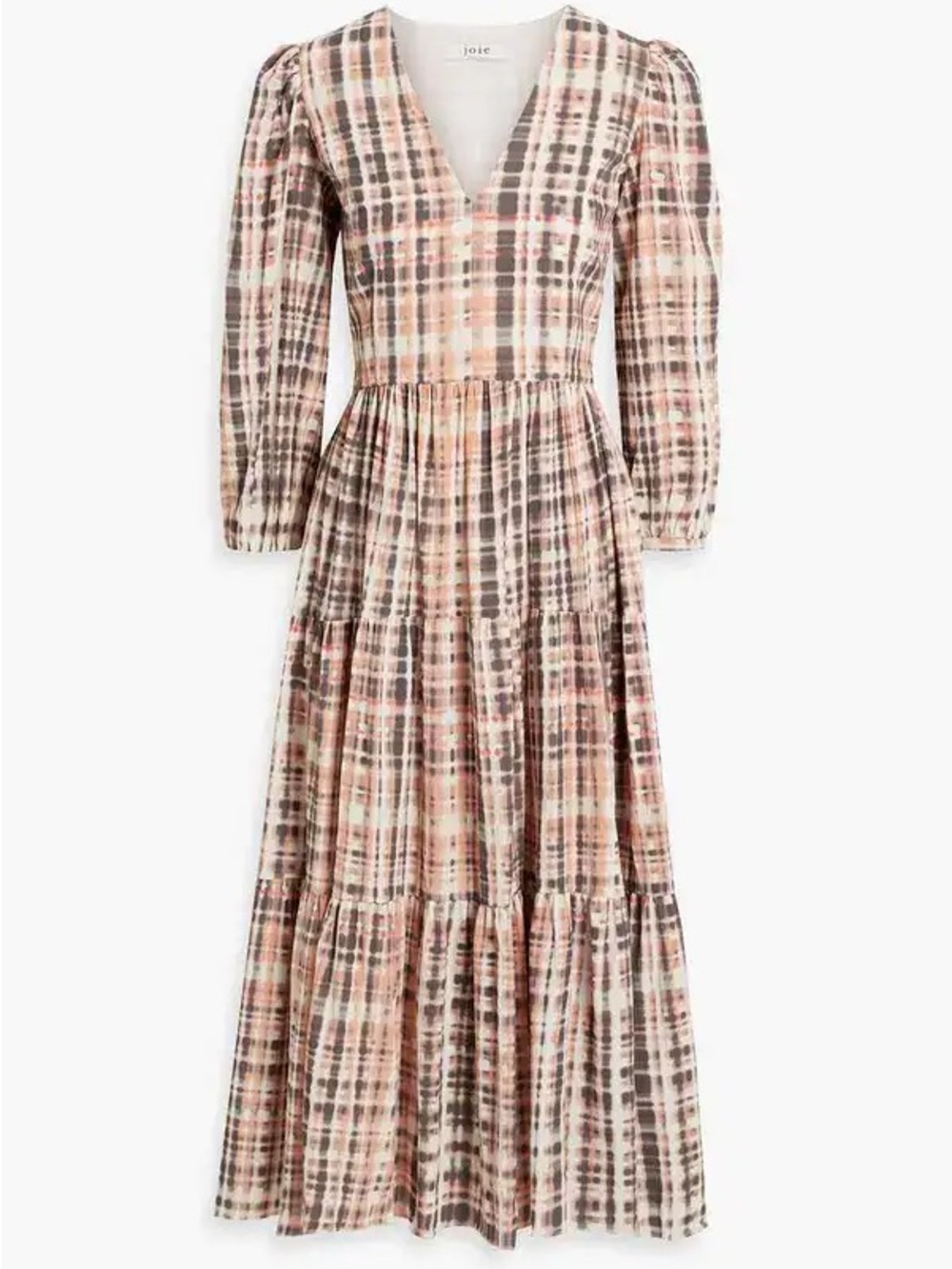 Joie Tobey Blush V-Neck Tiered Maxi Dress